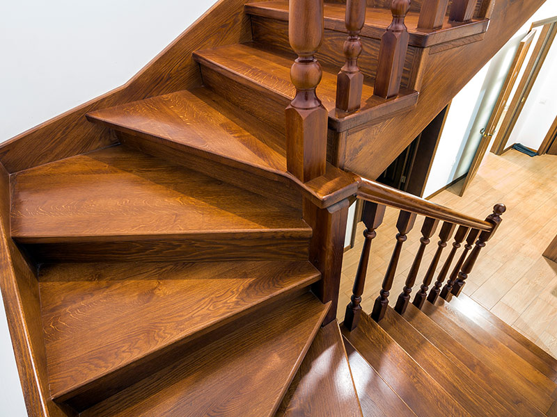 picture of a spiral hardwood staircase lawndale ca